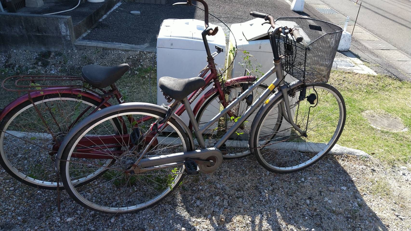 洗濯機、自転車の回収前