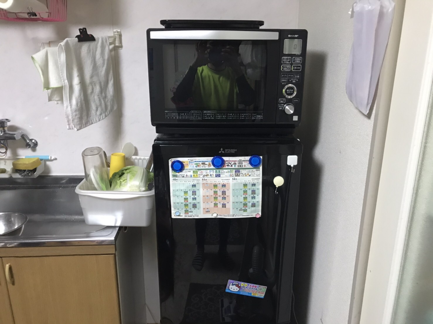 電子レンジと冷蔵庫の回収前